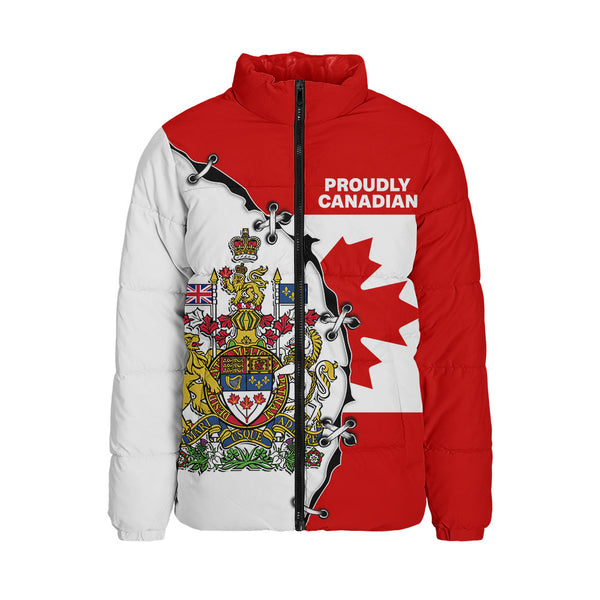 Canada Padded Jacket Coat Of Arms Unity Zipper Style