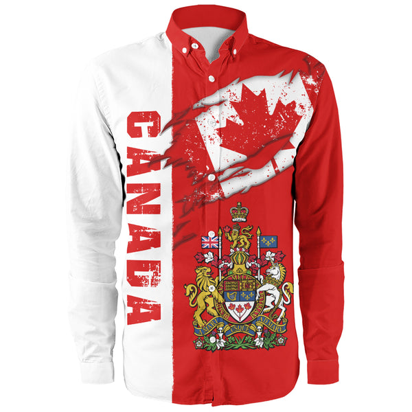 Canada Long Sleeve Shirt Clawed Flag True North Strong