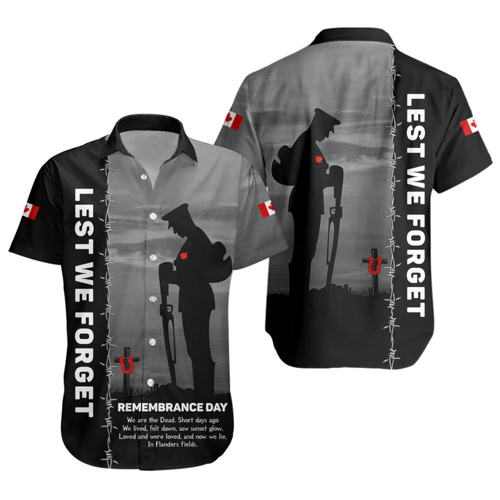 Canada Short Sleeve Shirt Remembrance Day We Shall Not Forget We Will Remember Them