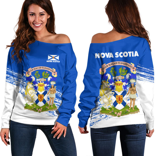 Nova Scotia Off Shoulder Sweatshirt Pride Of The Provinces