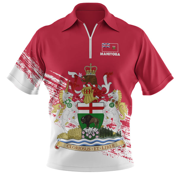 Manitoba Zip Polo Shirt Pride Of The Provinces
