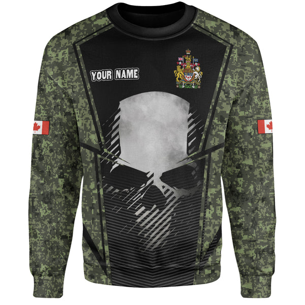 Canada Sweatshirt Canada Military Skull Honor Camo Edition