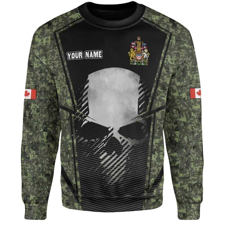 Canada Sweatshirt Canada Military Skull Honor Camo Edition