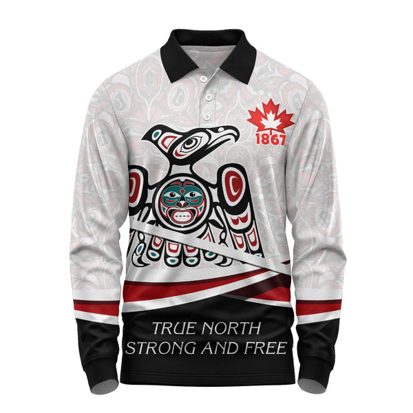 Canada Long Sleeve Polo Shirt True North Eagle Spirit 1867 Heritage Pride