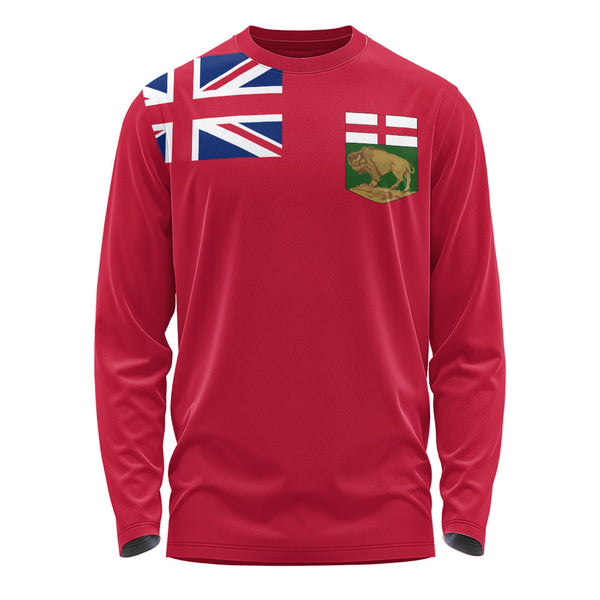 Manitoba Long Sleeve T-Shirt Flag Minimalist Pride Style