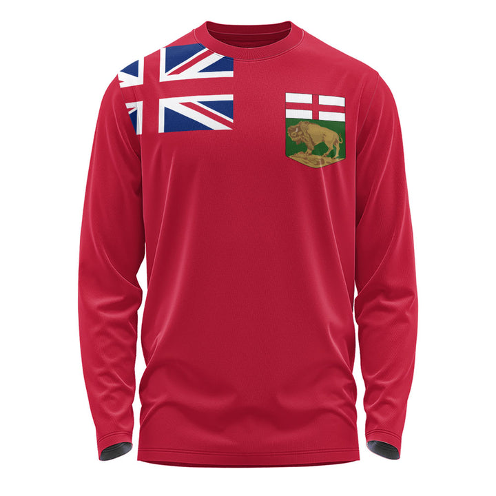 Manitoba Long Sleeve T-Shirt Flag Minimalist Pride Style