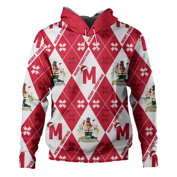 Manitoba Hoodie Christmas Argyle Pattern With Royal Crest