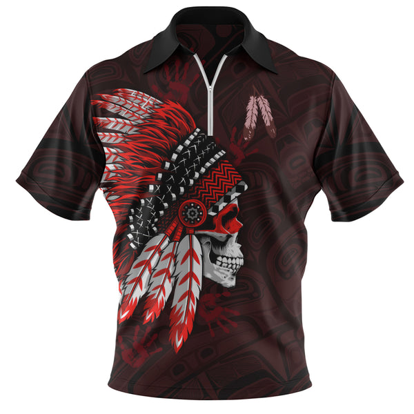 Canada Zip Polo Shirt Spirit Of Blood And Bone