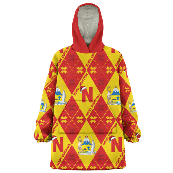 Nunavut Snug Hoodie Christmas Argyle Pattern With Royal Crest