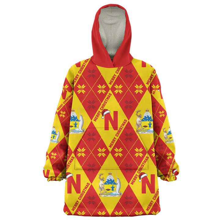 Nunavut Snug Hoodie Christmas Argyle Pattern With Royal Crest