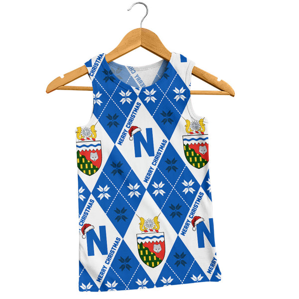 Northwest Territories Tank Top Christmas Argyle Pattern With Royal Crest