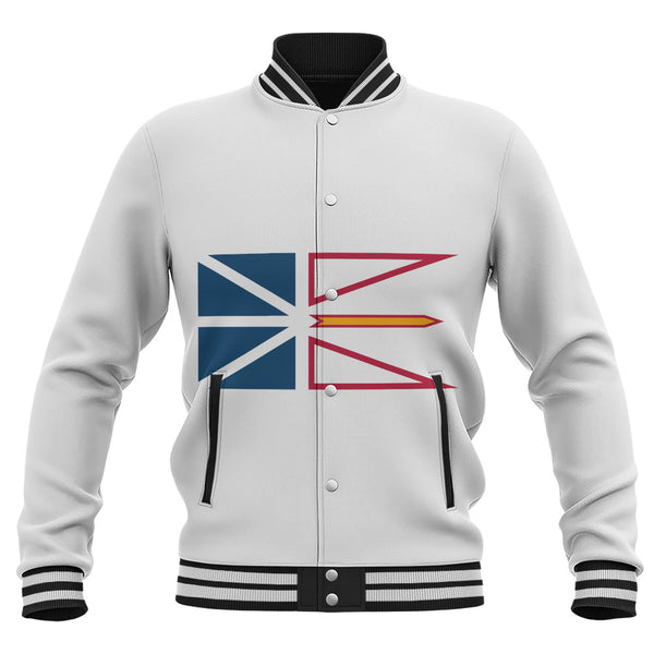 Newfoundland & Labrador Baseball Jacket Flag Minimalist Pride Style