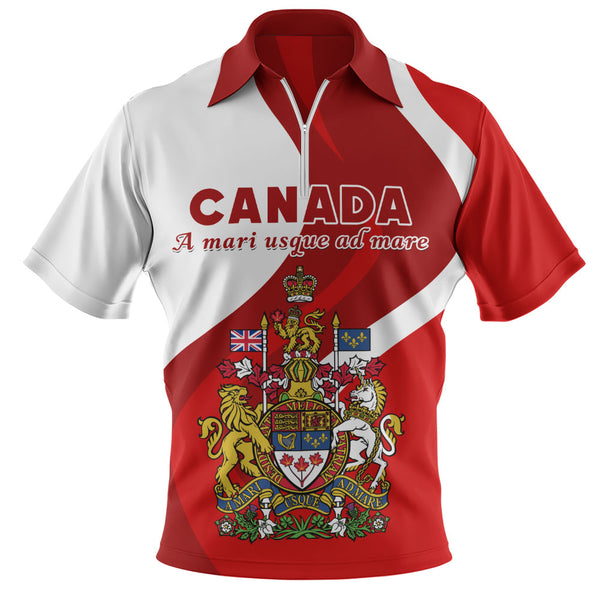 Canada Zip Polo Shirt Crest Of Identity
