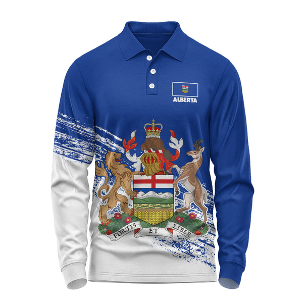 Alberta Long Sleeve Polo Shirt Pride Of The Provinces