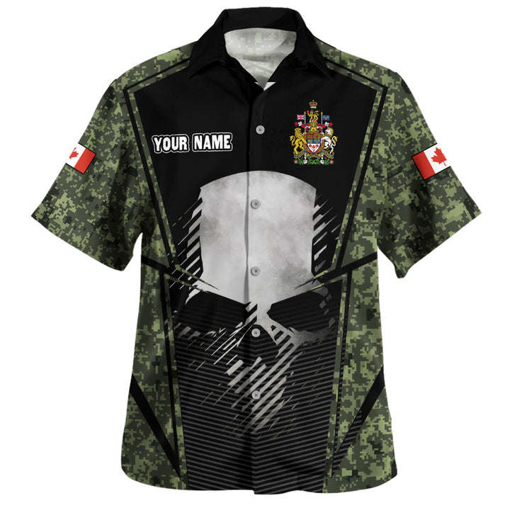 Canada Bowling Shirt Canada Military Skull Honor Camo Edition