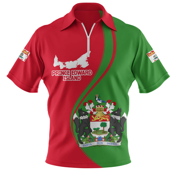 Prince Edward Island Zip Polo Shirt Canada Territories Pride