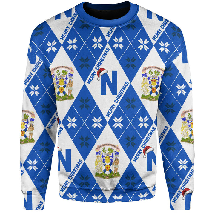 Nova Scotia Sweatshirt Christmas Argyle Pattern With Royal Crest