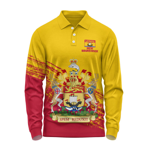 New Brunswick Long Sleeve Polo Shirt Pride Of The Provinces