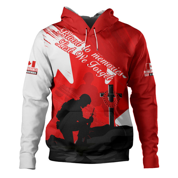 Canada Hoodie Silhouettes Of Sacrifice Remembrance Day Tribute