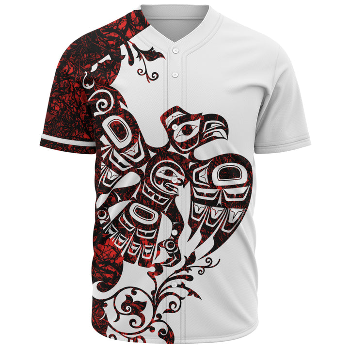 Canada Baseball Shirt Red Sky Flight Haida Edition