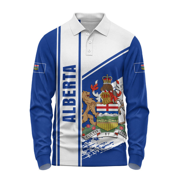 Alberta Long Sleeve Polo Shirt Heritage Strength Crest