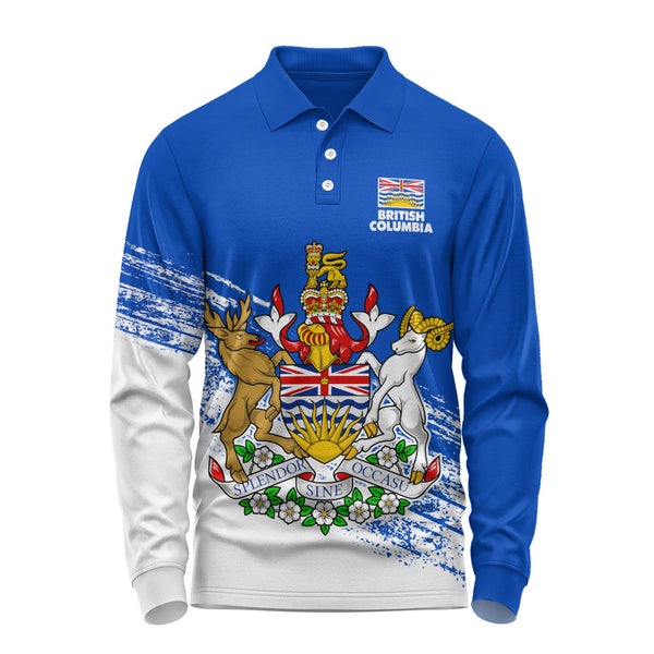 British Columbia Long Sleeve Polo Shirt Pride Of The Provinces