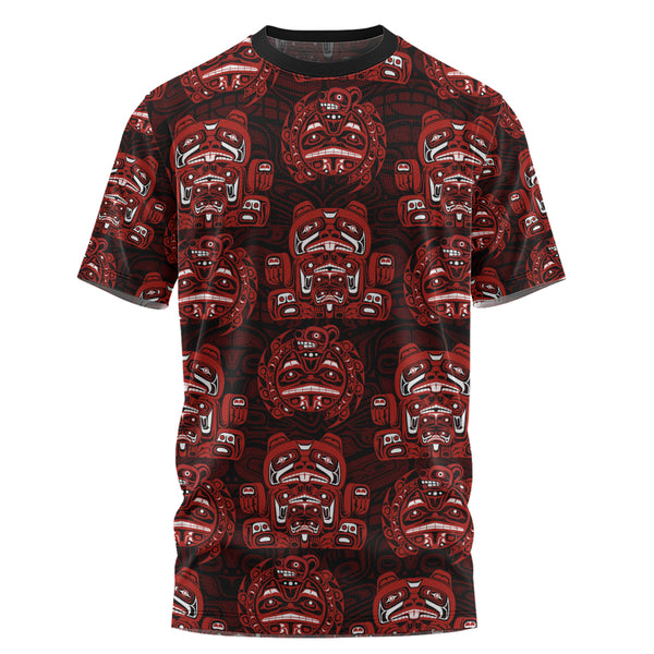 Canada T-Shirt Haida Spirit Face Totem Repeat Print