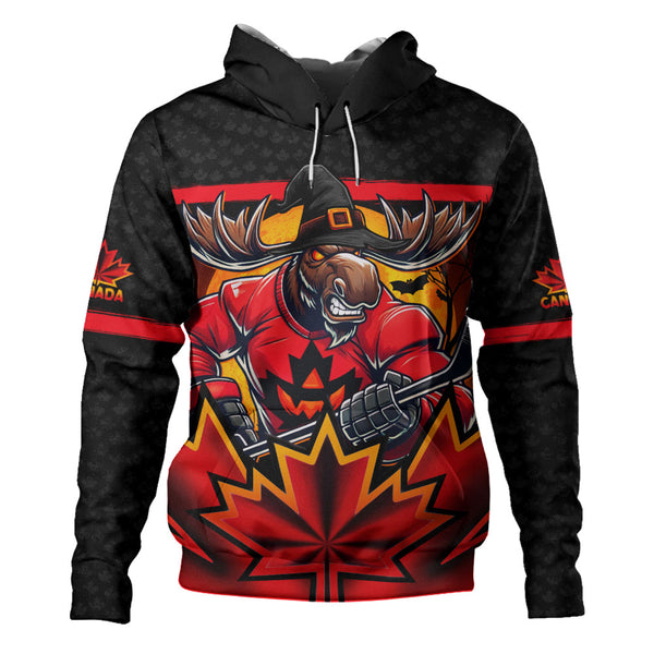 Canada Hoodie Scary Moose Canada Hockey Spirit