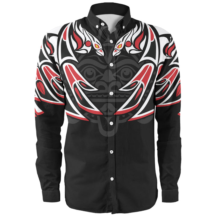 Canada Long Sleeve Shirt Tribal Guardian Spirit Haida Style