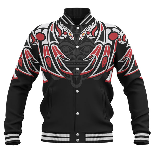 Canada Baseball Jacket Tribal Guardian Spirit Haida Style