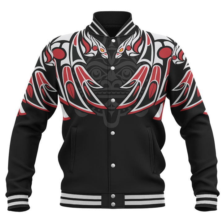 Canada Baseball Jacket Tribal Guardian Spirit Haida Style