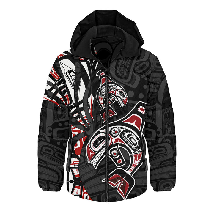 Canada Hooded Padded Jacket Orca Spirit Of The Northwest