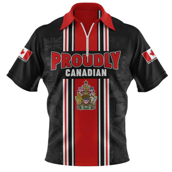 Canada Zip Polo Shirt Proud Heritage Crest Edition