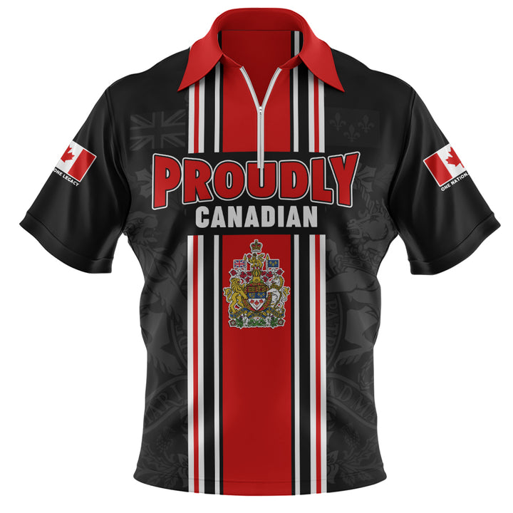 Canada Zip Polo Shirt Proud Heritage Crest Edition