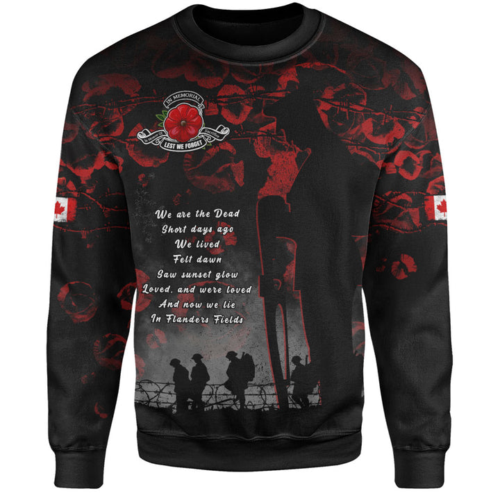Canada Sweatshirt In Flanders Fields Canada Remembrance Day Tribute