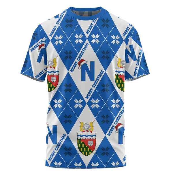 Northwest Territories T-Shirt Christmas Argyle Pattern With Royal Crest