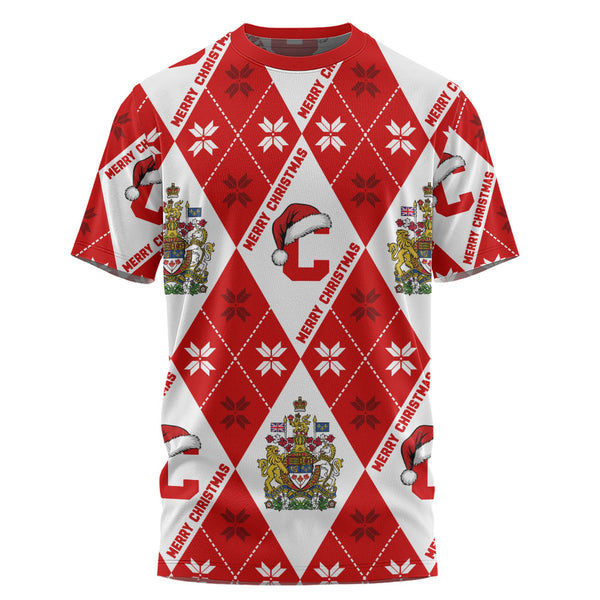 Canada T-Shirt Christmas Argyle Pattern With Royal Crest