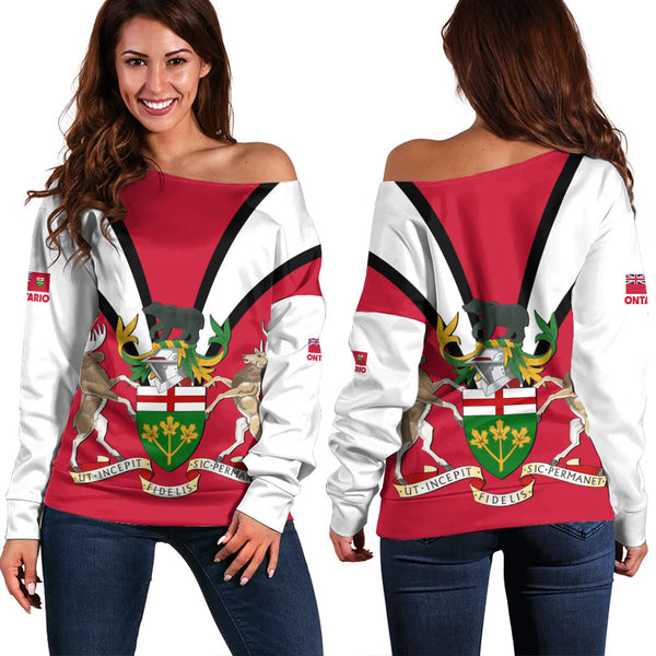 Ontario Off Shoulder Sweatshirt Proud Provinces Collection