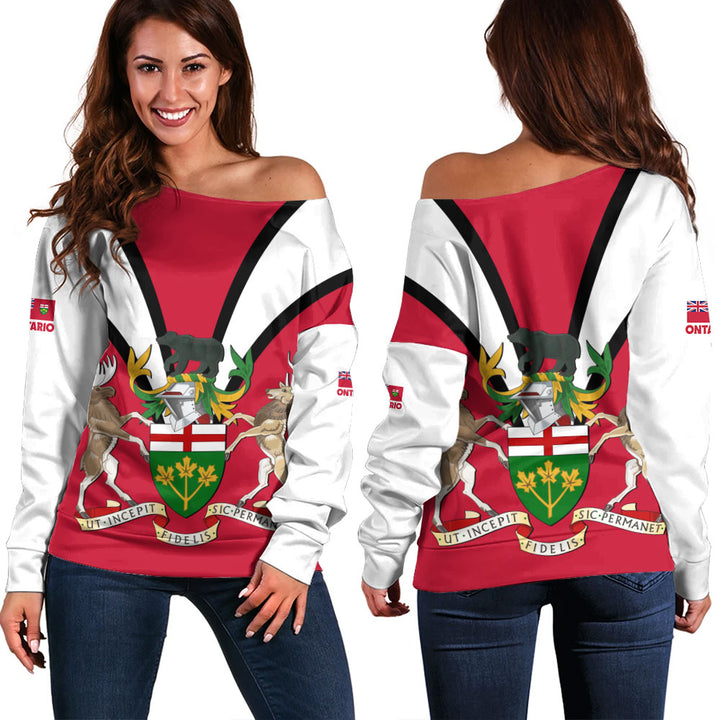 Ontario Off Shoulder Sweatshirt Proud Provinces Collection
