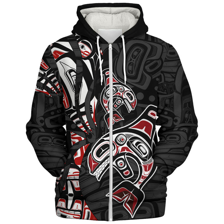 Canada Sherpa Hoodie Orca Spirit Of The Northwest