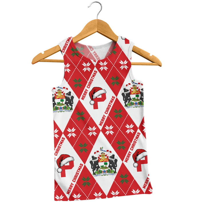 Prince Edward Island Tank Top Christmas Argyle Pattern With Royal Crest