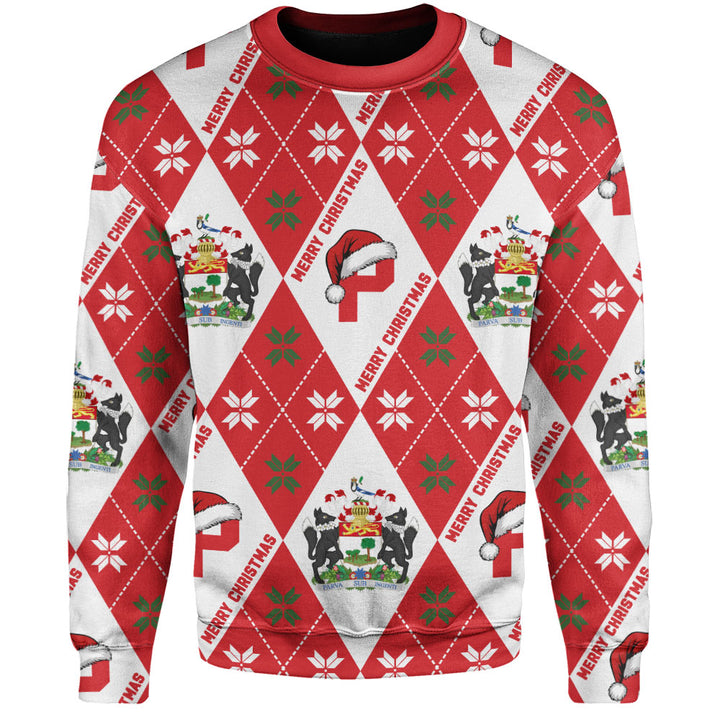 Prince Edward Island Sweatshirt Christmas Argyle Pattern With Royal Crest