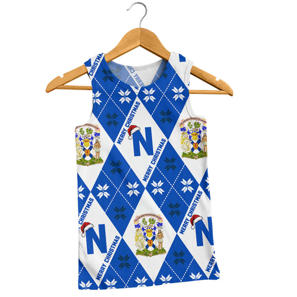 Nova Scotia Tank Top Christmas Argyle Pattern With Royal Crest
