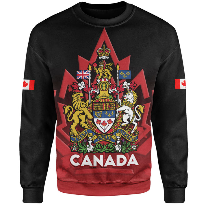Canada Sweatshirt Royal Red Black National Emblem Of Canada