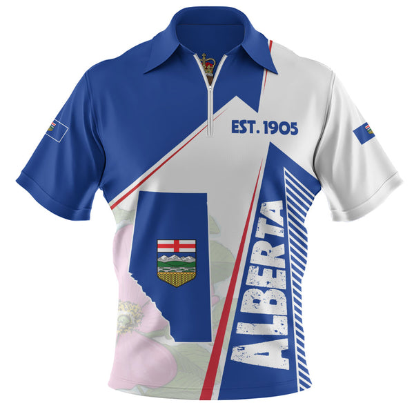 Alberta Zip Polo Shirt United Provinces & Territories
