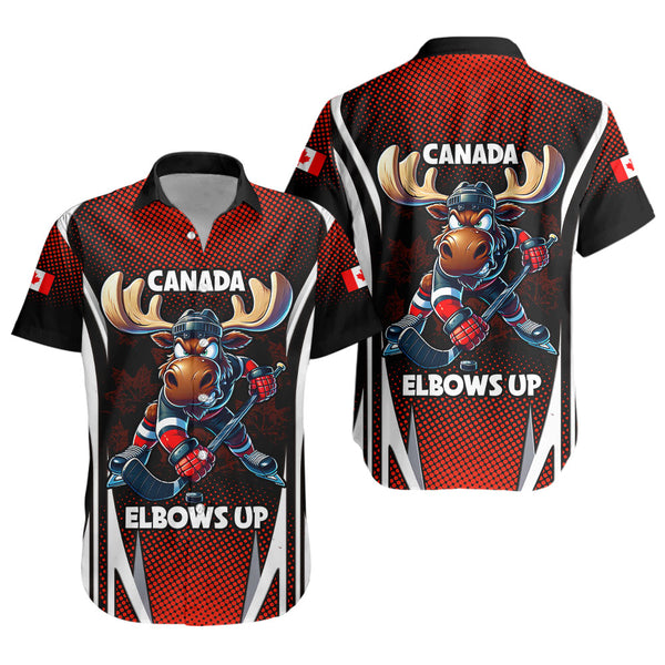 Canada Short Sleeve Shirt Fight Ready Moose Canada Hockey Attitude