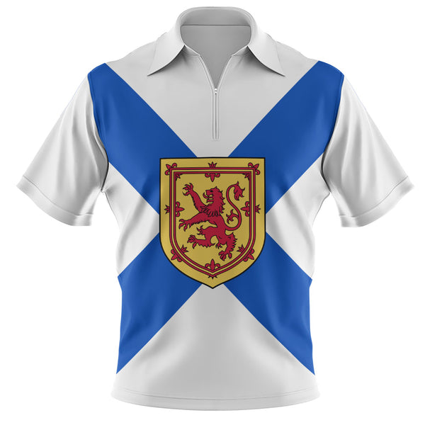 Nova Scotia Zip Polo Shirt Flag Minimalist Pride Style