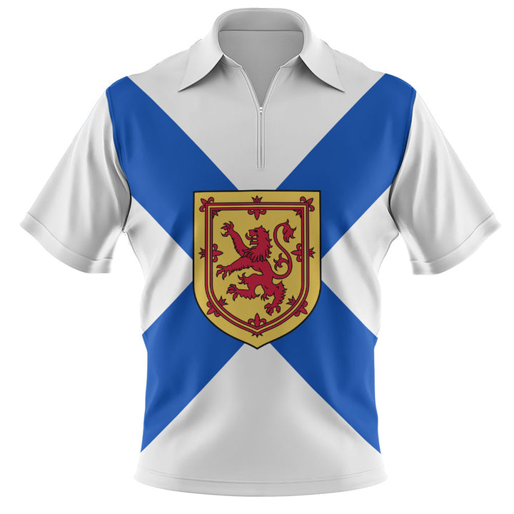 Nova Scotia Zip Polo Shirt Flag Minimalist Pride Style