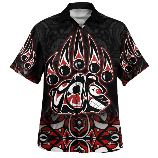 Canada Bowling Shirt Spirit Of The Bear Claw Tribal Power