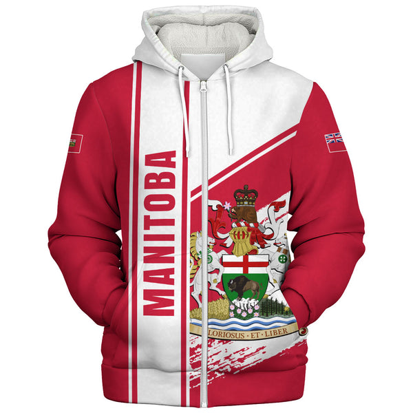 Manitoba Sherpa Hoodie Heritage Strength Crest